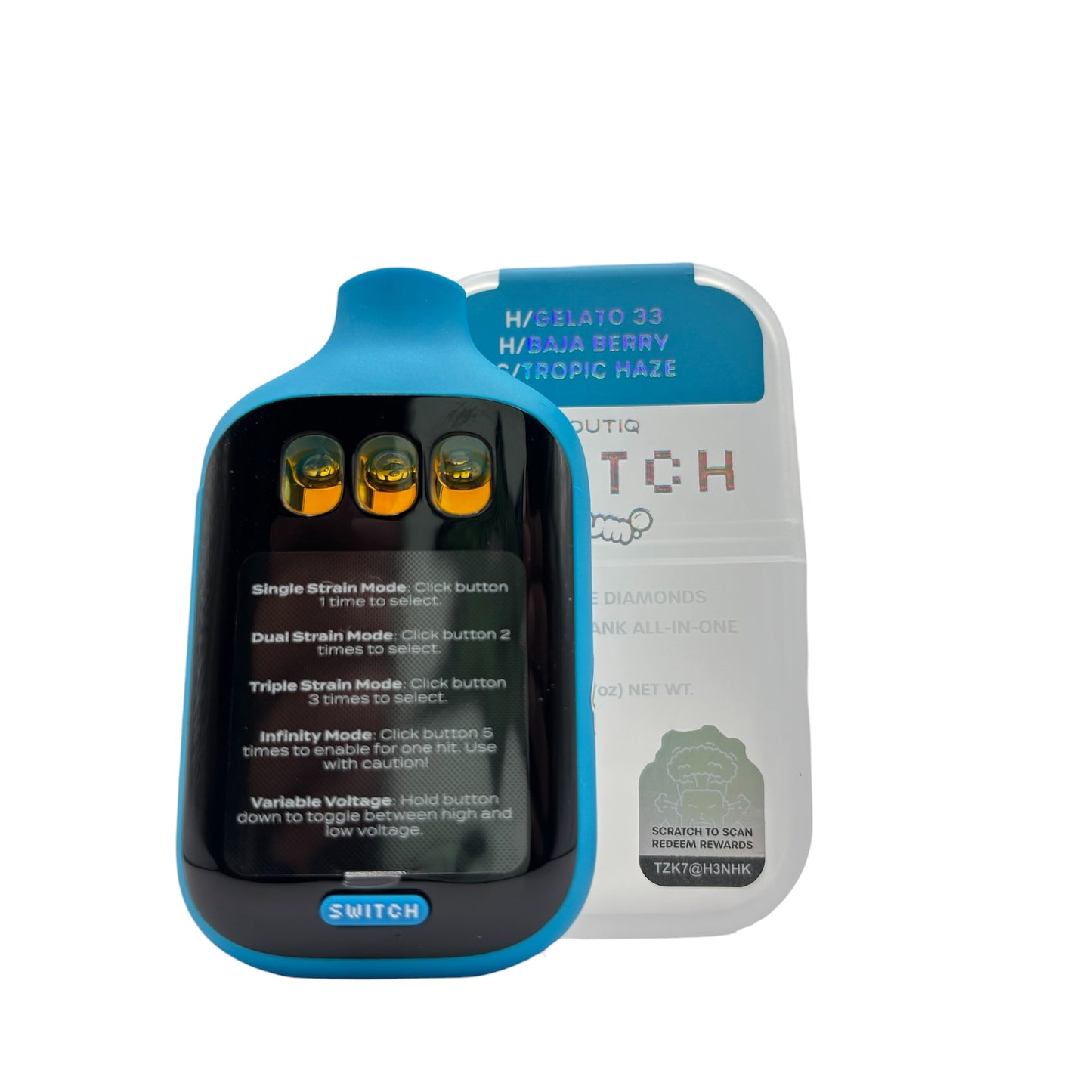 BOUTIQ - SWITCH 2G - GELATO 33 (H) + BAJA BERRY (H) + TROPICAL HAZE (S)