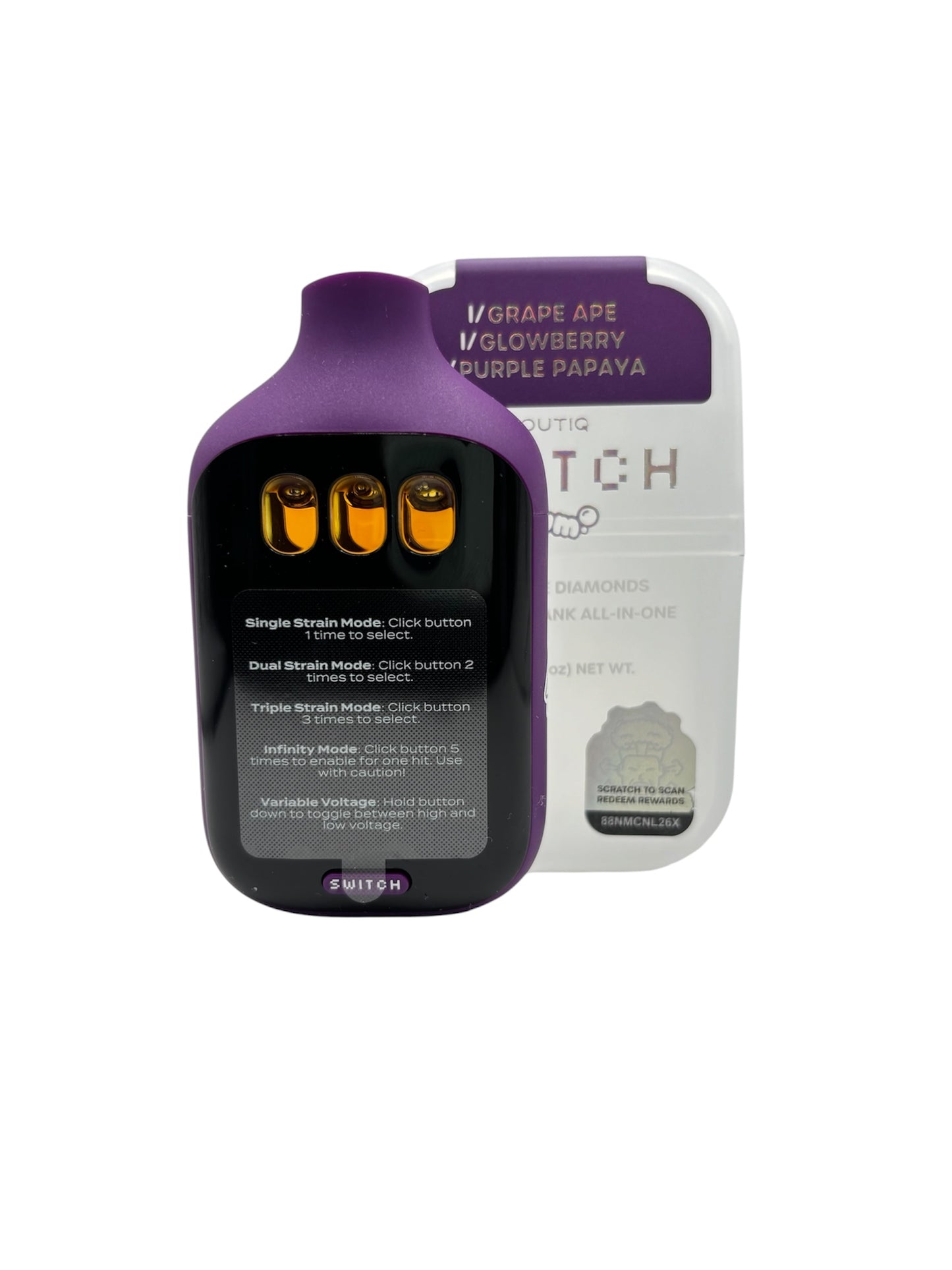 BOUTIQ - SWITCH 2G - GRAPE APE (I) + GLOWBERRY (I) + PURPLE PAPAYA (I)