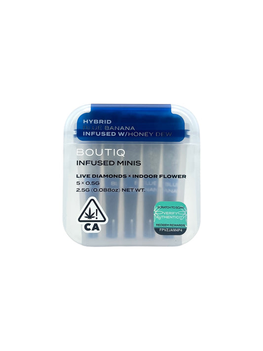 BOUTIQ - INFUSED MINIS PRE ROLLS BLUE BANANA / HONEY DEW