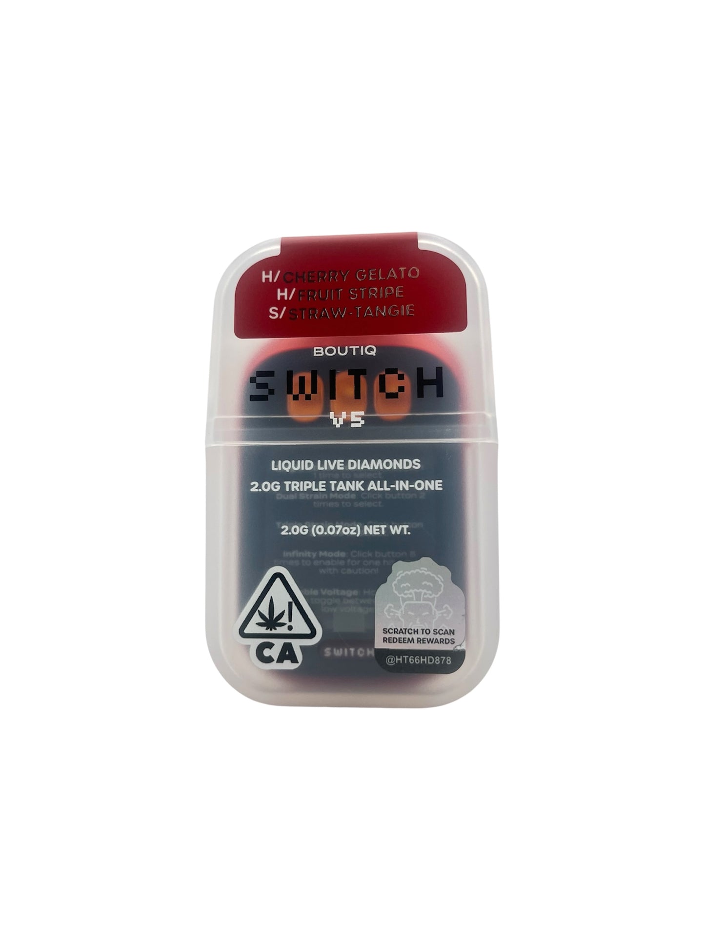 BOUTIQ - SWITCH 2G - CHERRY GELATO + FRUIT STRIPE + STRAW TANGIE