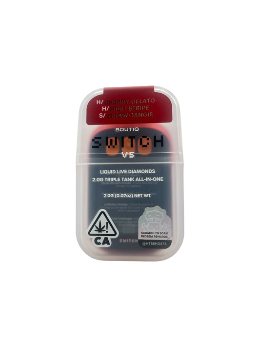 BOUTIQ - SWITCH 2G - CHERRY GELATO + FRUIT STRIPE + STRAW TANGIE