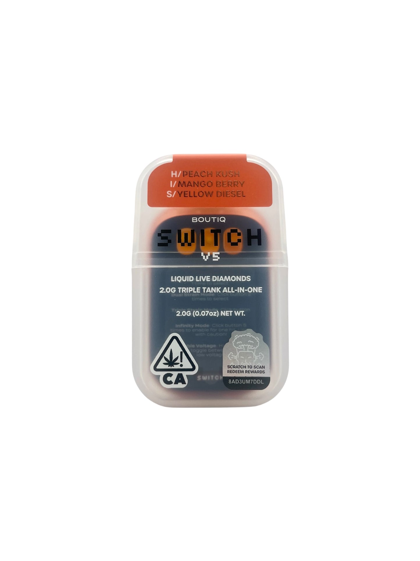 BOUTIQ - SWITCH 2G - PEACH KUSH + MANGO BERRY + YELLOW DIESEL